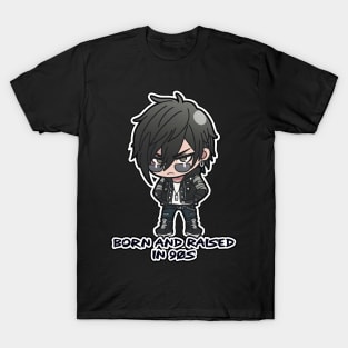 Born and Raised in 90's Chibi Rocker Boy Design T-Shirt